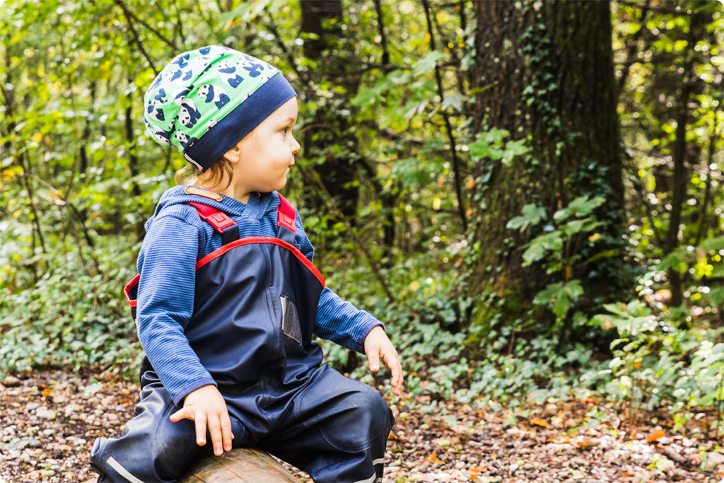 Student exploring outside